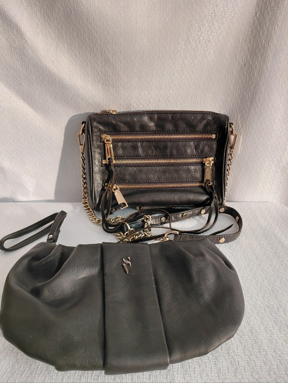 Rebecca Minkoff Black Leather Crossbody Vera Wang Black Clutch